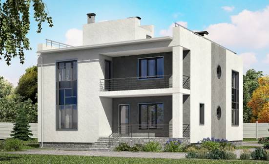 255-001-П Проект двухэтажного дома и гаражом, красивый загородный дом из твинблока Ливны | Проекты домов от House Expert
