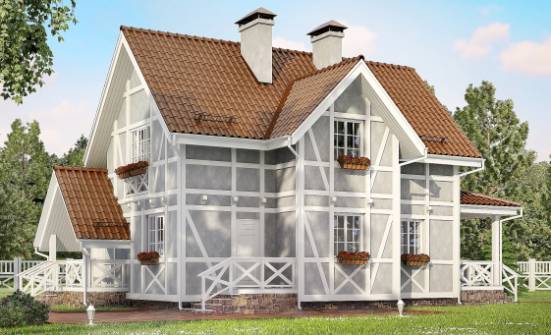 160-003-Л Проект двухэтажного дома мансардой, бюджетный загородный дом из твинблока Орел | Проекты домов от House Expert