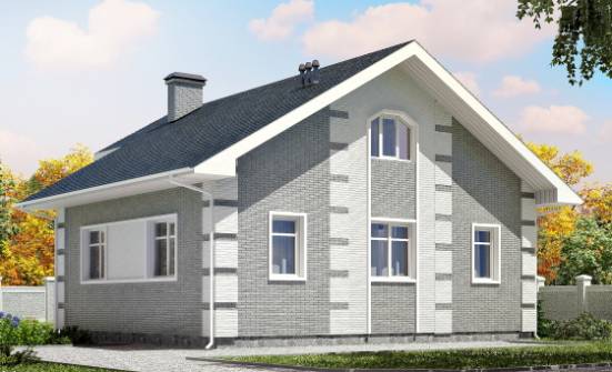 115-001-Л Проект двухэтажного дома с мансардным этажом, уютный дом из блока Ливны | Проекты домов от House Expert