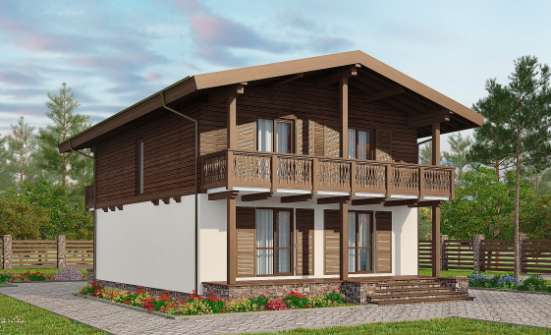 150-016-Л Проект двухэтажного дома с мансардным этажом, уютный домик из твинблока Ливны | Проекты домов от House Expert