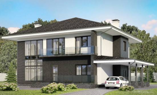 245-002-П Проект двухэтажного дома, гараж, средний дом из твинблока Орел | Проекты домов от House Expert