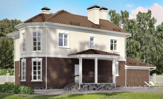 190-002-Л Проект двухэтажного дома, гараж, простой домик из газосиликатных блоков Ливны | Проекты домов от House Expert