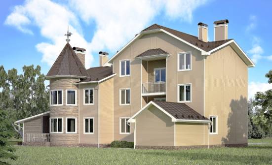 555-001-Л Проект трехэтажного дома мансардой и гаражом, огромный загородный дом из бризолита Орел | Проекты домов от House Expert