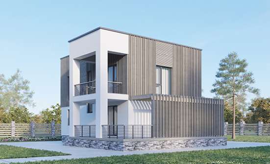 150-017-П Проект двухэтажного дома, простой коттедж из блока Орел | Проекты домов от House Expert