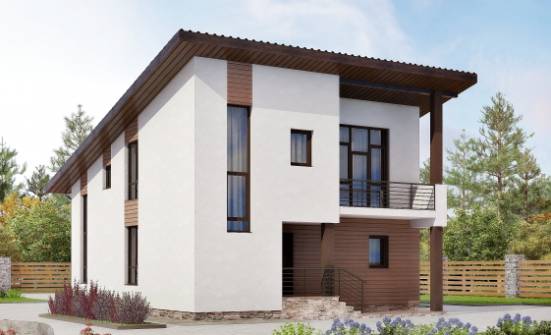 140-005-П Проект двухэтажного дома с мансардным этажом, недорогой домик из бризолита Ливны | Проекты домов от House Expert