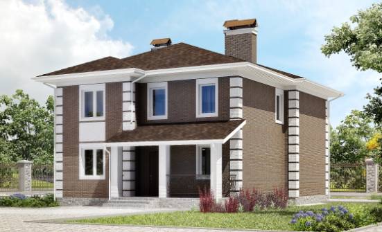 185-002-П Проект двухэтажного дома, бюджетный дом из газобетона Орел | Проекты домов от House Expert