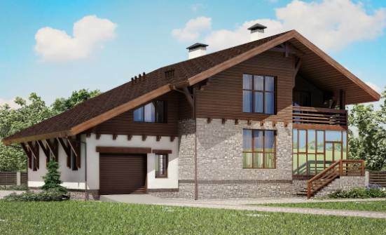 420-001-П Проект трехэтажного дома мансардой, гараж, огромный коттедж из кирпича Ливны | Проекты домов от House Expert