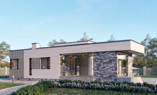 175-001-Л Проект одноэтажного дома, скромный домик из керамзитобетонных блоков Ливны | Проекты домов от House Expert