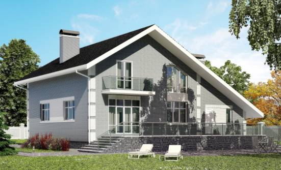 190-006-Л Проект двухэтажного дома с мансардным этажом, гараж, просторный загородный дом из блока Мценск | Проекты домов от House Expert