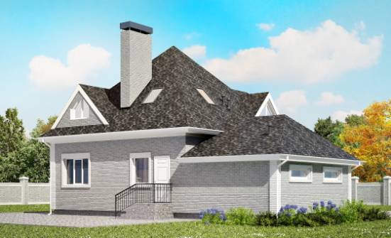 135-001-Л Проект двухэтажного дома с мансардой и гаражом, компактный дом из кирпича Орел | Проекты домов от House Expert