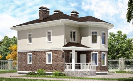 120-001-Л Проект трехэтажного дома, недорогой загородный дом из теплоблока Ливны | Проекты домов от House Expert
