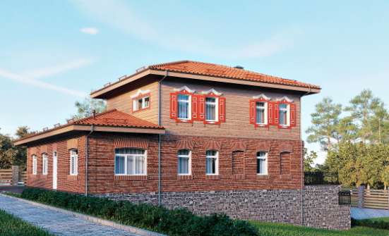 380-002-Л Проект трехэтажного дома, гараж, большой домик из кирпича Орел | Проекты домов от House Expert