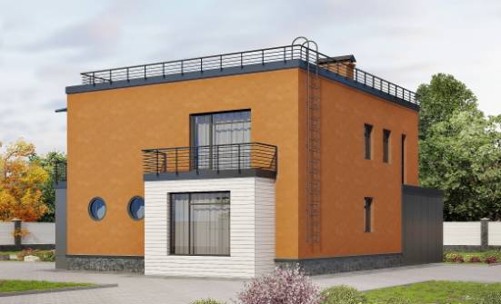260-002-Л Проект двухэтажного дома и гаражом, огромный загородный дом из блока Мценск | Проекты домов от House Expert