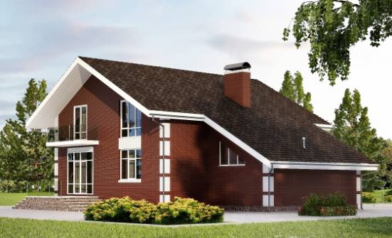 180-001-Л Проект двухэтажного дома с мансардой и гаражом, экономичный дом из бризолита Орел | Проекты домов от House Expert