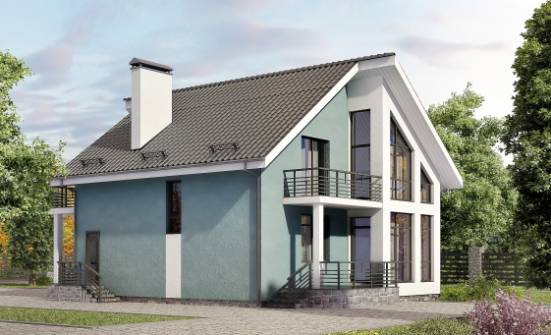 170-006-П Проект двухэтажного дома мансардный этаж, экономичный домик из пеноблока Мценск | Проекты домов от House Expert