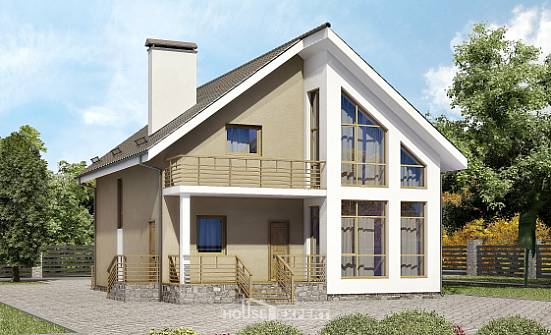 170-006-Л Проект двухэтажного дома мансардой, компактный дом из твинблока Ливны | Проекты домов от House Expert