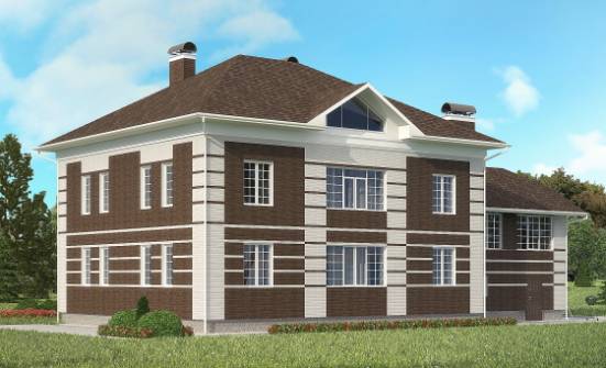 505-002-Л Проект трехэтажного дома и гаражом, просторный домик из кирпича Орел | Проекты домов от House Expert