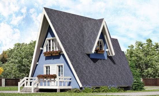100-002-П Проект двухэтажного дома с мансардным этажом, доступный коттедж из дерева Ливны | Проекты домов от House Expert