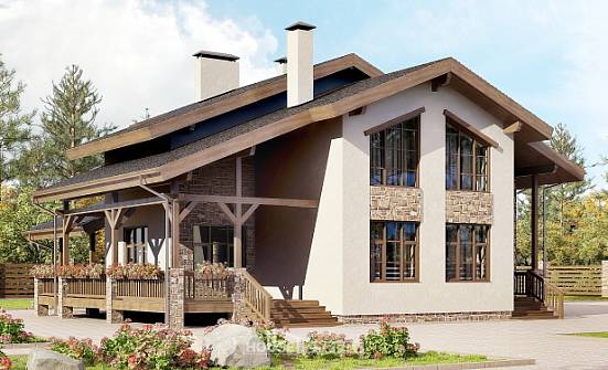 240-003-Л Проект двухэтажного дома мансардой, уютный домик из кирпича Ливны | Проекты домов от House Expert