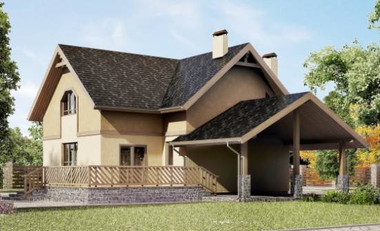 150-011-Л Проект двухэтажного дома с мансардой, гараж, доступный домик из поризованных блоков Орел | Проекты домов от House Expert