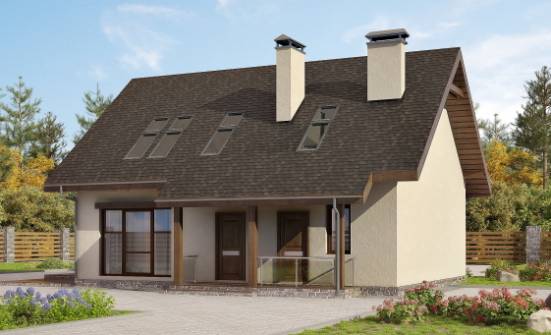 155-012-Л Проект двухэтажного дома с мансардой, бюджетный загородный дом из твинблока Ливны | Проекты домов от House Expert