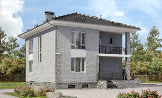 275-004-П Проект трехэтажного дома и гаражом, красивый загородный дом из кирпича Мценск | Проекты домов от House Expert
