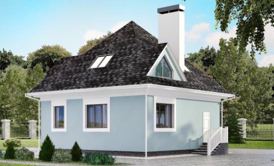 110-001-Л Проект двухэтажного дома мансардный этаж, уютный дом из газобетона Ливны | Проекты домов от House Expert