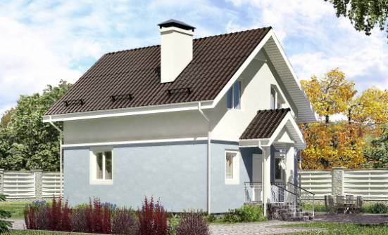 095-002-П Проект двухэтажного дома мансардой, компактный загородный дом из теплоблока Ливны | Проекты домов от House Expert