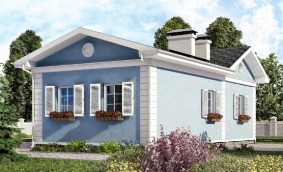 090-004-П Проект одноэтажного дома, недорогой коттедж из блока Мценск | Проекты домов от House Expert