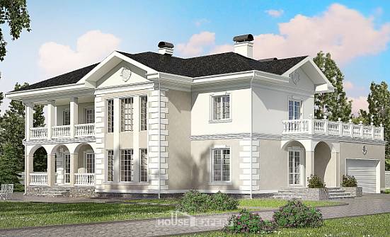 340-002-П Проект двухэтажного дома, гараж, большой домик из кирпича Ливны | Проекты домов от House Expert