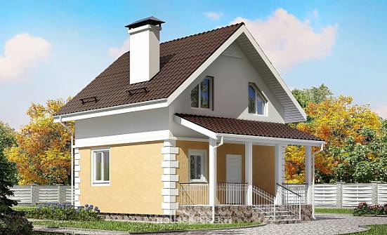 070-002-П Проект двухэтажного дома с мансардным этажом, красивый загородный дом из керамзитобетонных блоков Мценск | Проекты домов от House Expert