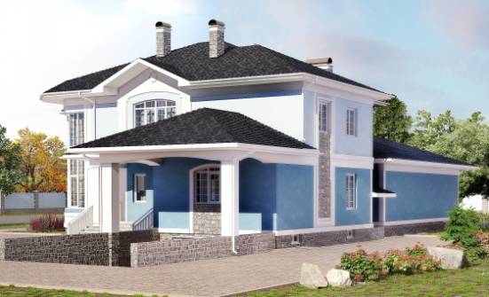620-001-П Проект трехэтажного дома, гараж, современный дом из поризованных блоков Мценск | Проекты домов от House Expert
