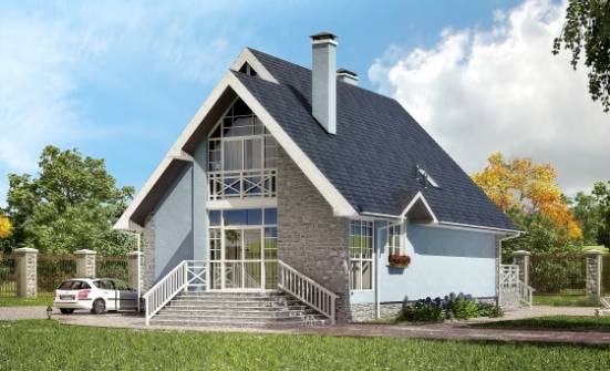170-003-П Проект двухэтажного дома мансардный этаж, красивый домик из твинблока Ливны | Проекты домов от House Expert