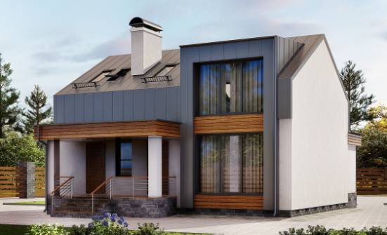 120-004-П Проект двухэтажного дома мансардный этаж, бюджетный домик из бризолита Мценск | Проекты домов от House Expert