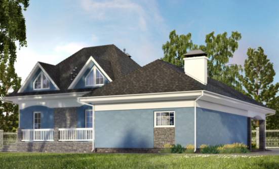 180-007-Л Проект двухэтажного дома с мансардой и гаражом, классический загородный дом из блока Орел | Проекты домов от House Expert