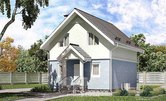 095-002-П Проект двухэтажного дома мансардой, компактный загородный дом из теплоблока Ливны | Проекты домов от House Expert