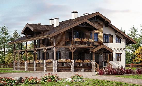 400-004-П Проект трехэтажного дома с мансардным этажом, гараж, красивый домик из кирпича Мценск | Проекты домов от House Expert