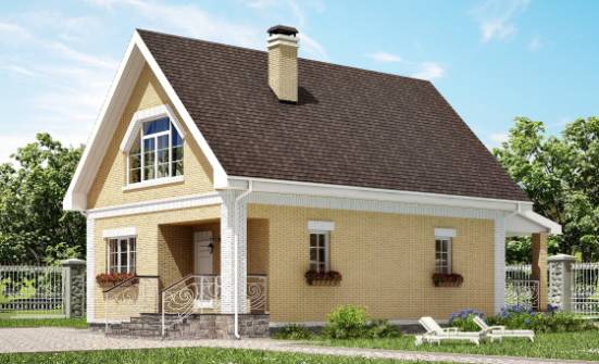 130-004-П Проект двухэтажного дома мансардой, красивый коттедж из газобетона Ливны | Проекты домов от House Expert