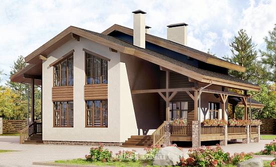 240-003-П Проект двухэтажного дома с мансардой, просторный домик из кирпича Мценск | Проекты домов от House Expert