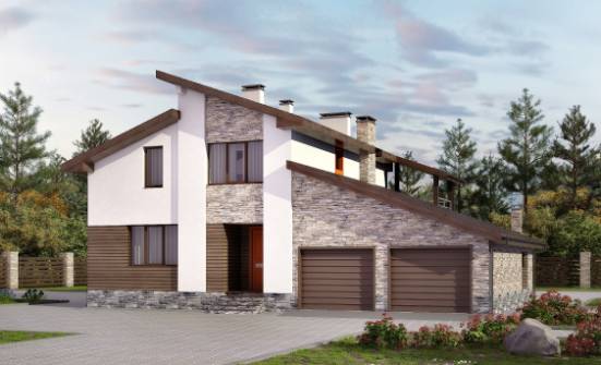 240-004-П Проект двухэтажного дома с мансардой, гараж, уютный загородный дом из поризованных блоков Мценск | Проекты домов от House Expert