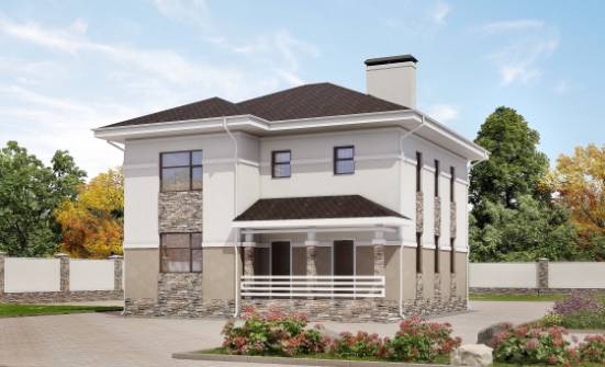 150-014-П Проект двухэтажного дома, бюджетный дом из твинблока Орел | Проекты домов от House Expert