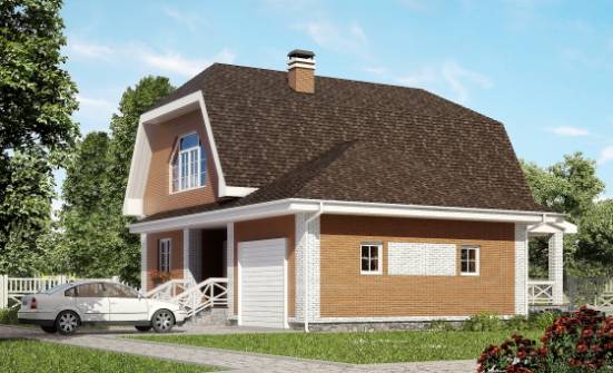 160-006-П Проект двухэтажного дома мансардой, гараж, классический загородный дом из блока Орел | Проекты домов от House Expert