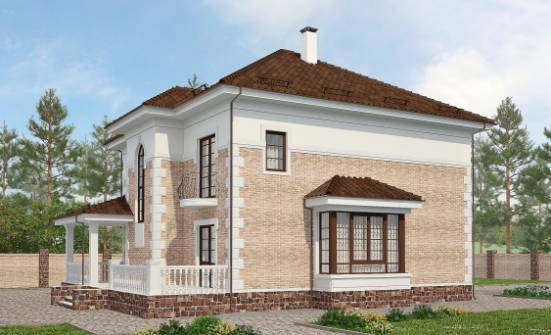 220-008-П Проект двухэтажного дома, классический коттедж из кирпича Орел | Проекты домов от House Expert