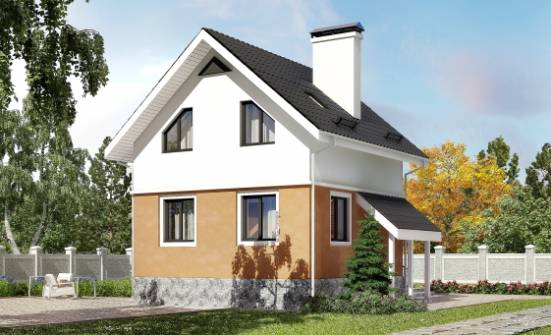 100-005-Л Проект трехэтажного дома мансардой, простой загородный дом из твинблока Мценск | Проекты домов от House Expert