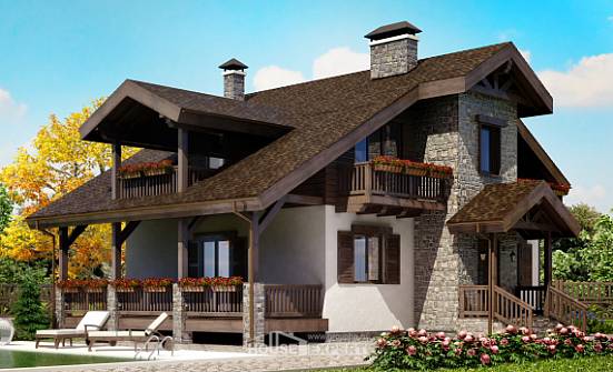 150-004-Л Проект двухэтажного дома с мансардой, простой загородный дом из арболита Орел | Проекты домов от House Expert