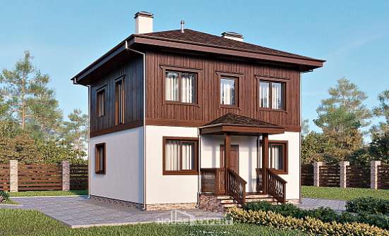 100-006-Л Проект двухэтажного дома, простой домик из арболита Орел | Проекты домов от House Expert