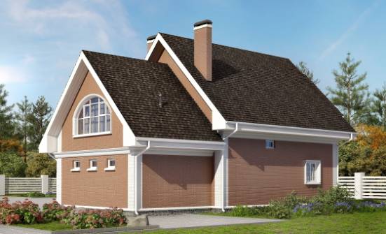 185-003-П Проект двухэтажного дома мансардой, гараж, просторный коттедж из теплоблока Орел | Проекты домов от House Expert
