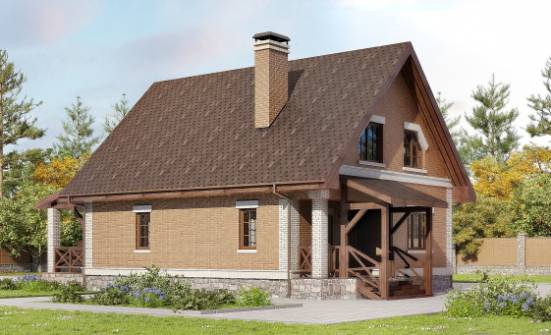 160-011-Л Проект двухэтажного дома с мансардой, красивый загородный дом из арболита Мценск | Проекты домов от House Expert