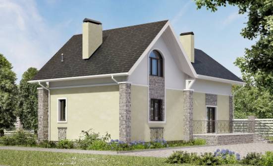 150-012-П Проект двухэтажного дома с мансардой, красивый коттедж из газобетона Ливны | Проекты домов от House Expert