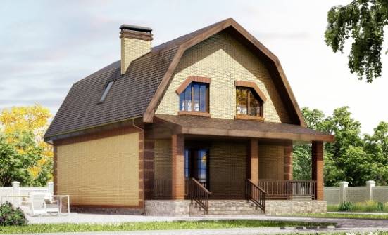 130-005-Л Проект двухэтажного дома мансардой, небольшой коттедж из керамзитобетонных блоков Орел | Проекты домов от House Expert